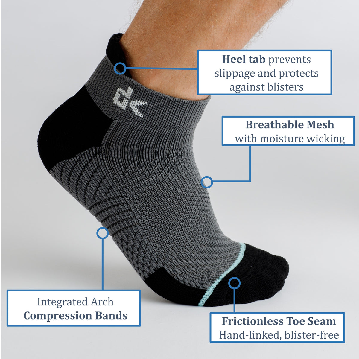 Mens Socks Running Socks Quarter high moisture wicking Sprots Workout ...